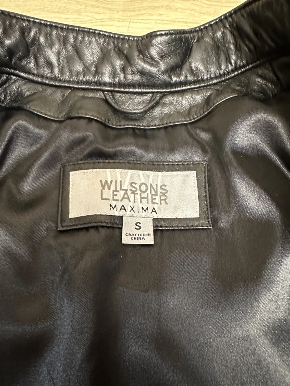 WILSONS LEATHER MAXIMA VINTAGE JACKET WHITE STRIPE/BLACK - S - Picture 3 of 4